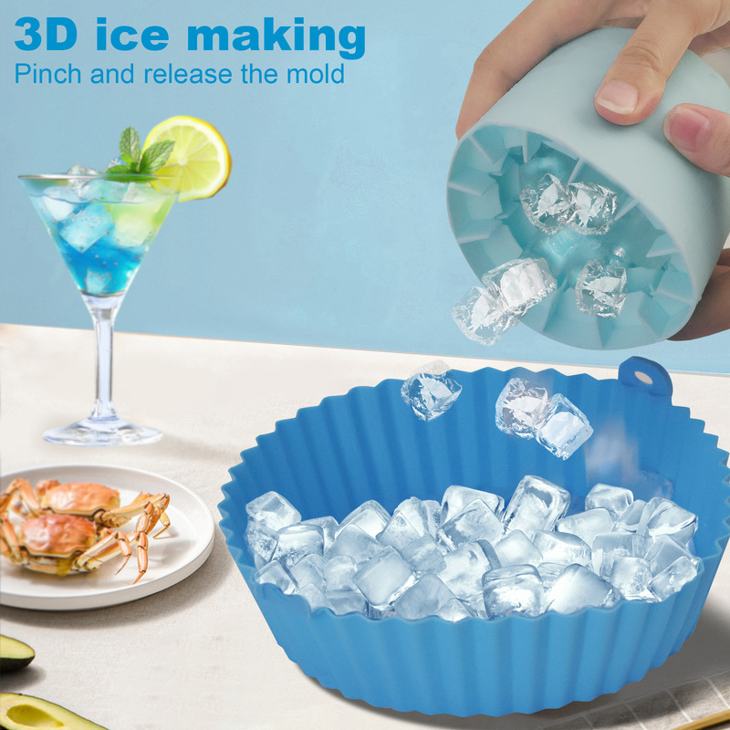 製氷皿型食品グレードのソフトシリコン急速冷凍庫製氷カップシリンダー収納バケツ商業用ピンチアイスキューブ型|undefined