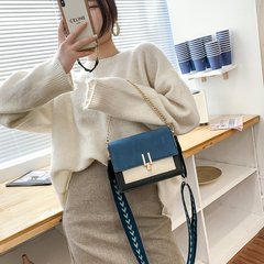 跨境小包包女新款時尚磨砂寬帶單背斜挎包跨境鎖扣鏈條小方包bags