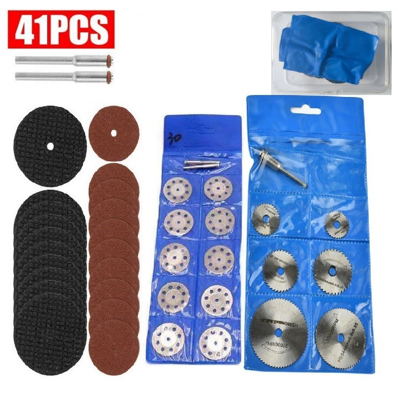 41 шт. Комплект нарезанных листов синяя сумка в штучной коробке с электрошлифовальной подкраной шлифовальной машиной Комбинированная шлифовальная полировка для резки