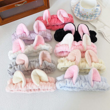 立体猫耳朵束发带批发女洗脸化妆运动珊瑚绒吸水毛绒头带发饰工厂