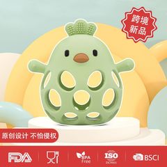 国境を越えた母子の新製品赤ちゃんの歯磨き棒シリコン玩具手ひよこの手がボールの歯をつかむのを防ぐ食品級