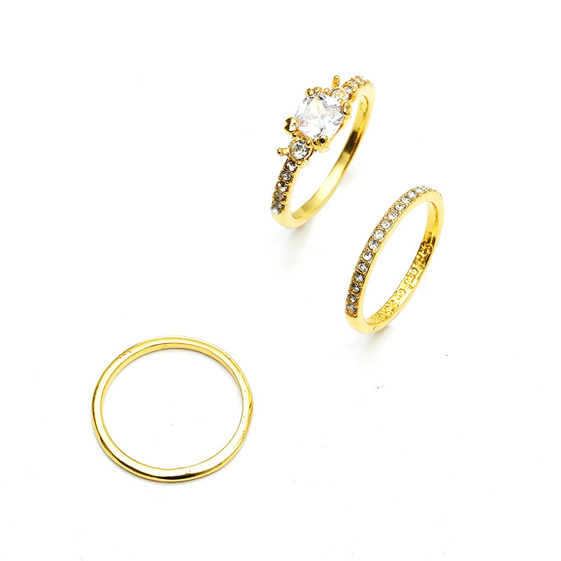 Nihaojewelry Wholesale Jewelry Simple Geometric Alloy Diamond 3-piece Ring display picture 4