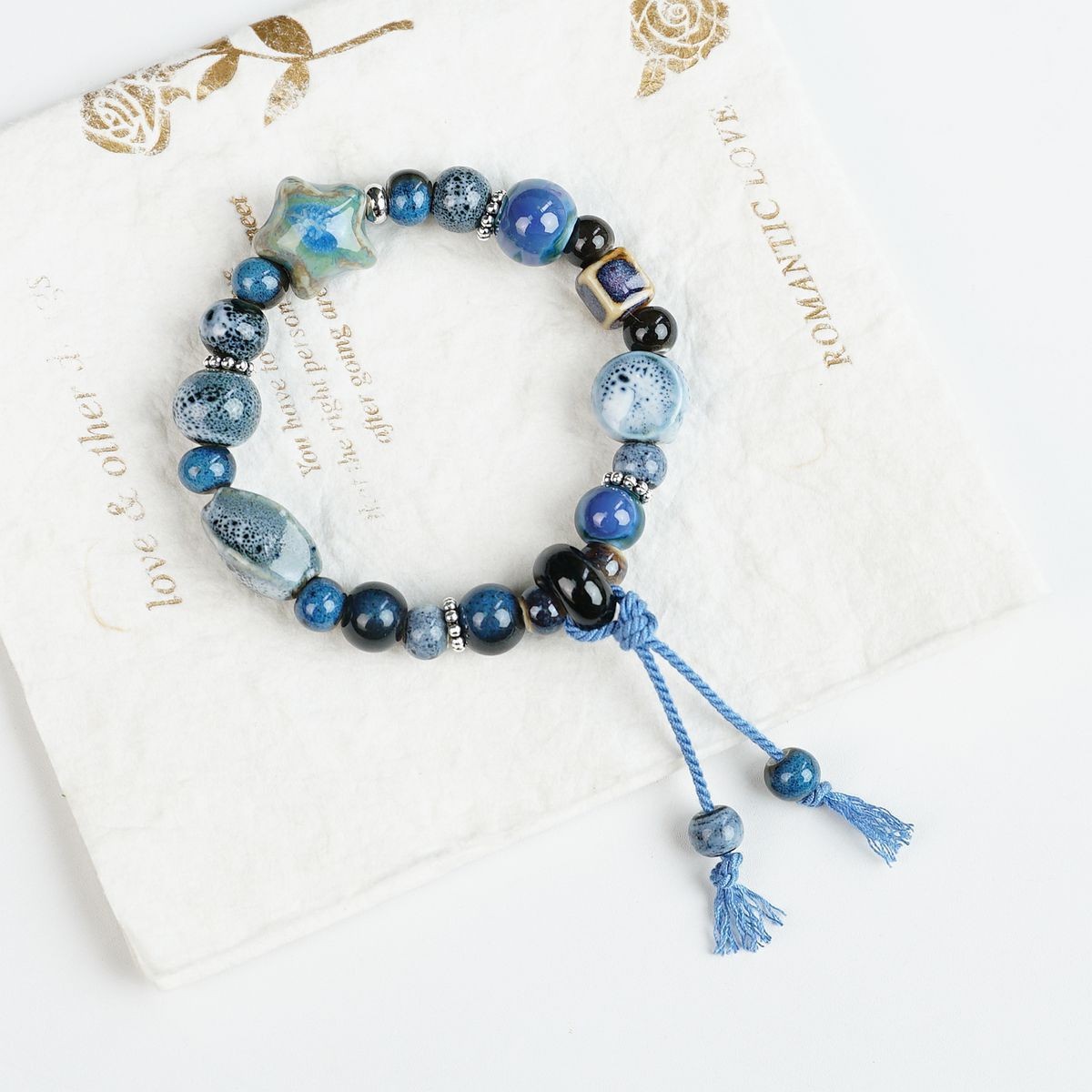 Jingdezhen pulsera de cerámica de verano mujer alta sensación galletas serie de gatos nicho diseño universal pulsera alta sensación