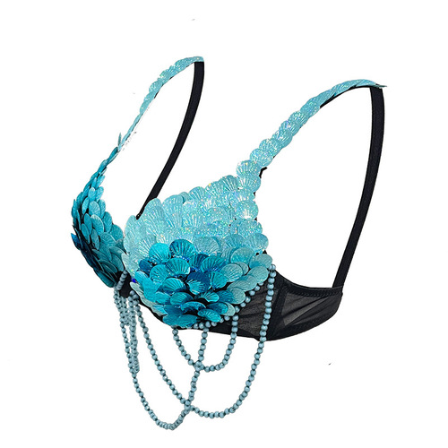 Amazon Cross-border Sparkling Nightclub Stage Performance Top European and American Cross-border Bar Belly Dance Performance Bra Top
