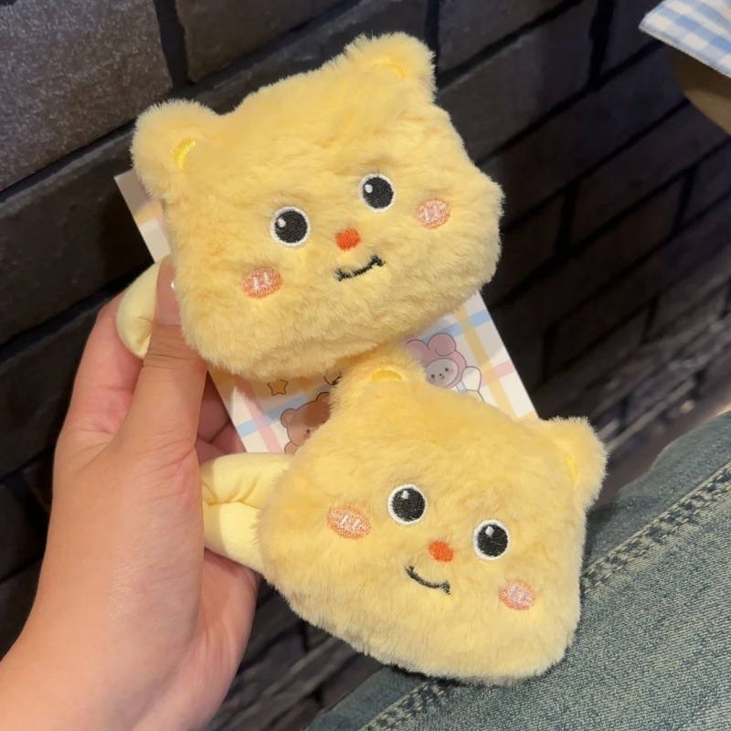 卡通毛绒黄油小熊发夹可爱风甜妹少女侧边刘海夹百搭ins风发卡女|undefined