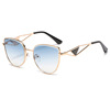 Fashionable metal sunglasses suitable for men and women, wholesale, gradient