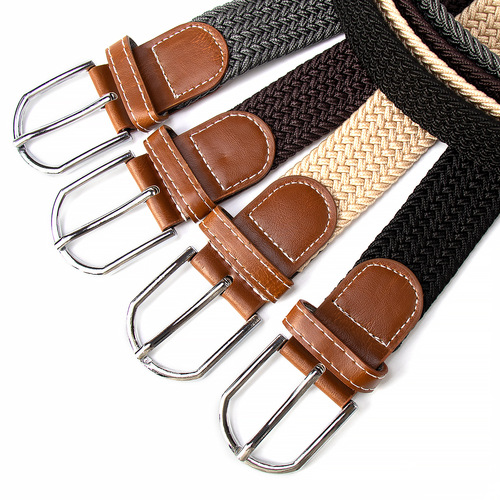 New foreign trade cross-border children's elastic belt pure cotton belt alloy pin buckle versatile belt men's woven belt