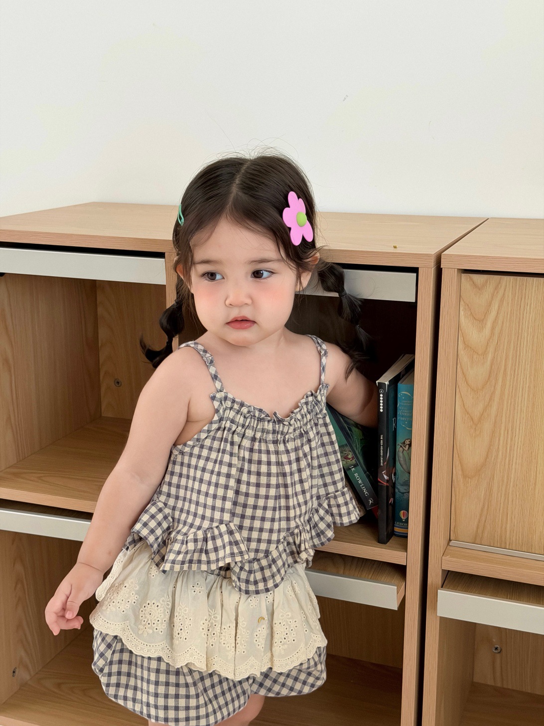儿童格子吊带衫套装夏季2026新款韩版童装宝宝衣服夏装女童夏款