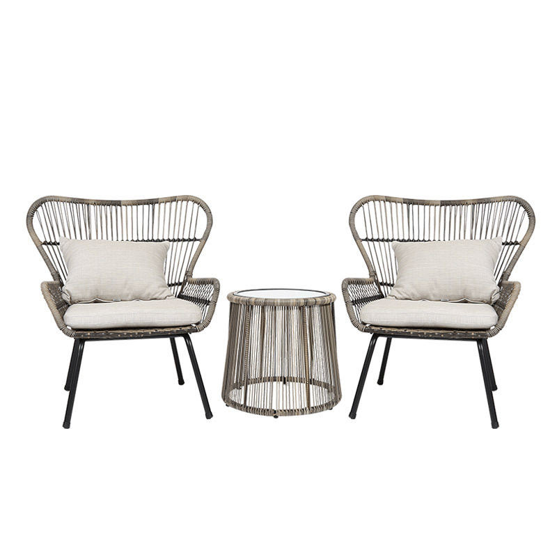 Mesa y silla al aire libre patio ocio mesa de té silla de caña de tres piezas combinación de mesa de té balcón red set simple