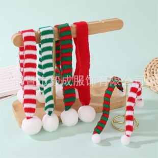 Spot Christmas Wool Mini Knitted Scarf Decorations Christmas Bouquet Red Wine Milk Tea Doll Scarf