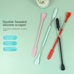 New Double-Headed Small Point Cosmetic Scoop Food-Grade Silicone Baking Tool Jam Spatula Spoon Extendable