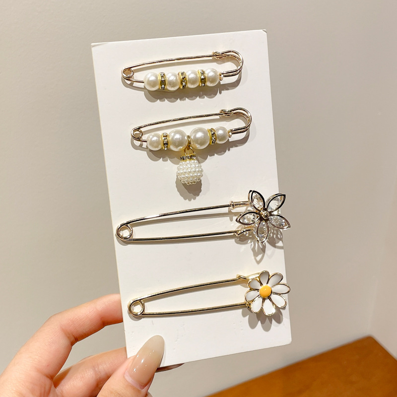 Falda con hebilla de cintura de perlas, circunferencia de cintura grande, cambio de artefacto, hebilla anti-luz, ropa, broche de diseño fijo