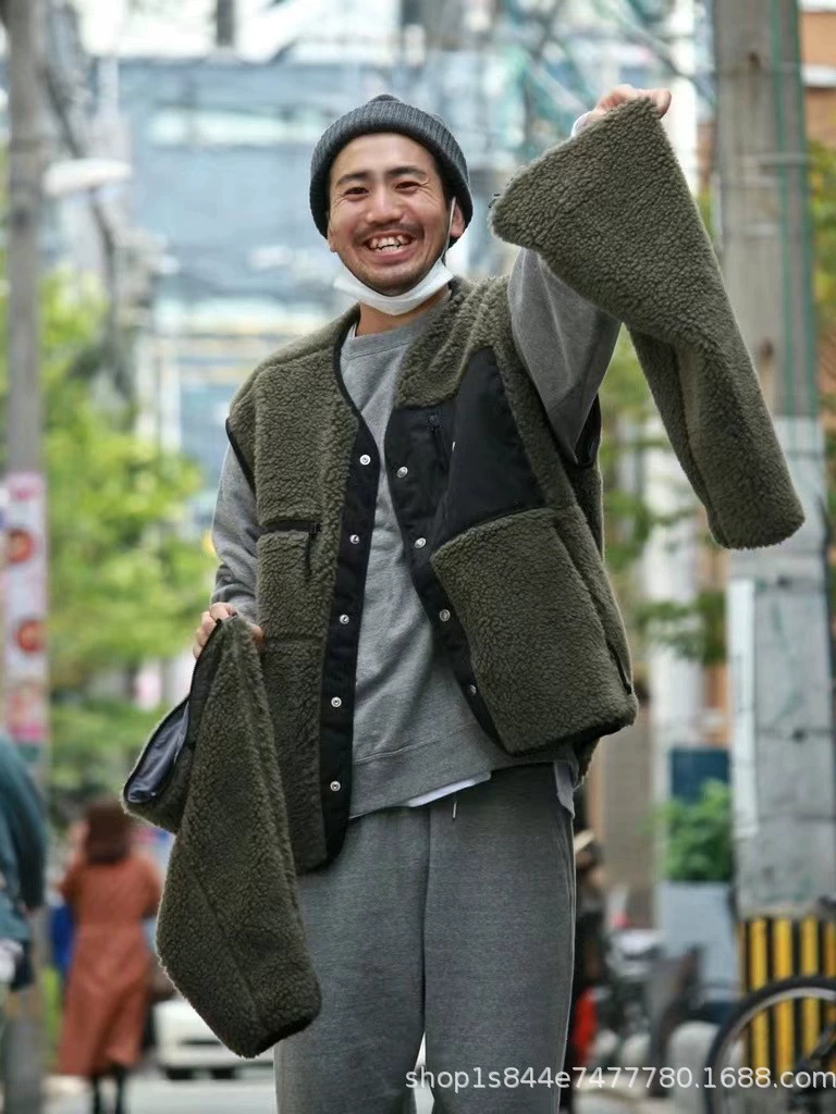 Брендовая экспортная куртка без рукавов из овечьей шерсти и хлопка 2250, куртка-кардиган в японском стиле, свободная осенне-зимняя новая ретро-цветовая гамма