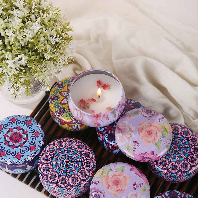 Caja de estaño vela de incienso para dormitorio doméstico incienso interior duradero sensación de atmósfera regalo de alto nivel vela de aceite esencial