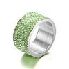 Ring stainless steel, accessory, European style, 12mm, diamond encrusted, wholesale