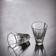 日式纯手工吹制家用加厚耐热锤纹简约透明高硼硅玻璃品茗杯玻璃杯