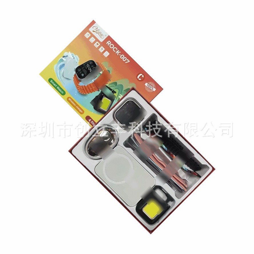 Cross-Border Popular R0Ck-007 Smart Watch Bluetooth Call with Power Bank Mini Razor Multi-Strap Set