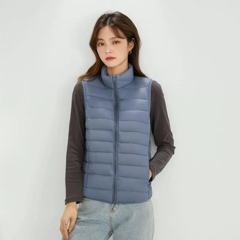 Demi-season down jacket for leisure with down, fashionable vest, thin tank top