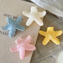 夏日度假风新款海星抓夹晕染高级感盘发鲨鱼夹甜美发夹发饰批发