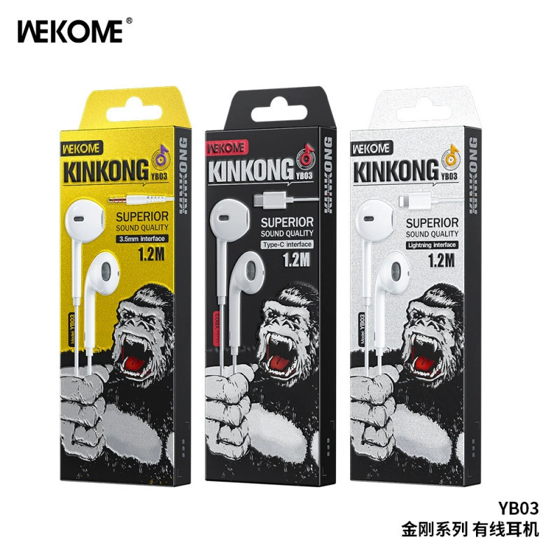 WEKOME Король Кинг Конг YB03 проводные наушники Белый 3.5мм/Type-C/IPH совместимый с Apple вкладыш гарнитура
