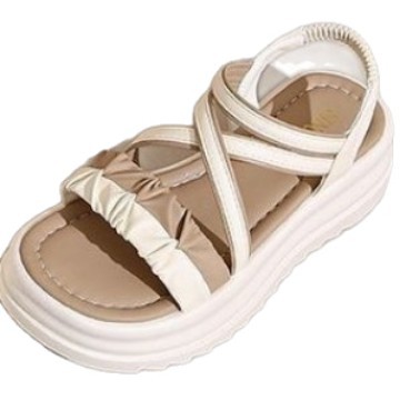 2026 sandalias romanas para mujeres respirables antideslizantes zapatos de suela gruesa para estudiantes para usar zapatos de playa casuales elásticos versátiles