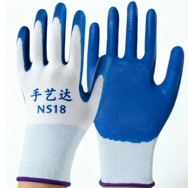 Guantes de Trabajo de Nitrilo Semirecubiertos Resistentes al Aceite