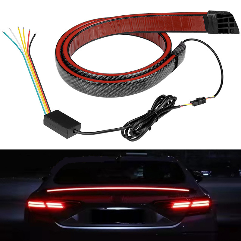 Red light car tail carbon fiber non-perforated tail light driving light modified streamer turn signal high-position brake light