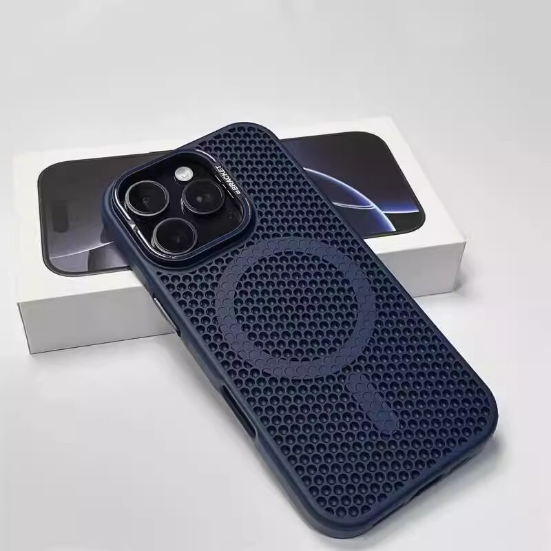 iPhone17promax用ケース、レンズスタンド、磁気吸着、放熱、蜂の巣構造、通気性、Apple16保護ケース|undefined
