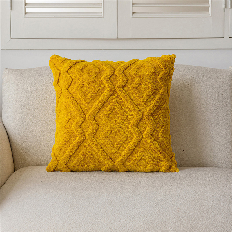 Cojín de sofá de felpa de color sólido, moderno y minimalista, para sala de estar, decoración de habitación modelo, cojín para cabecera