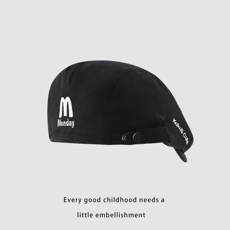 Sombreros anti-belé, sombreros para niños y niñas, sombreros de pintores, primavera y otoño, 2024 nuevo estilo retro de estilo de puerto, sombreros de boca de pato, marea