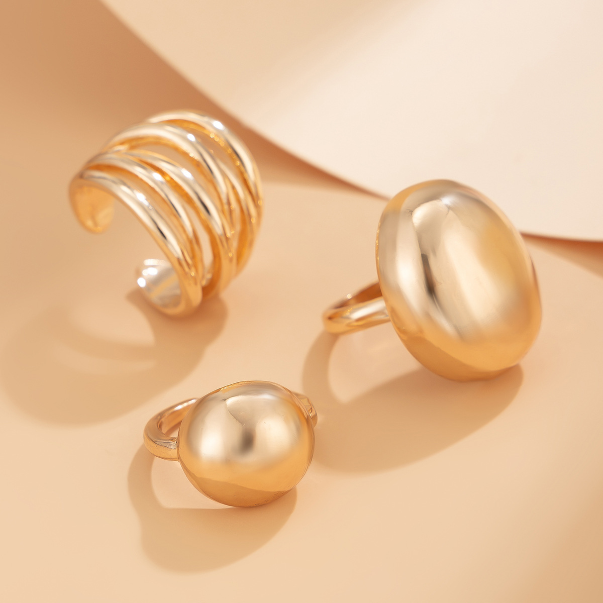 27g Weight Rings Classification 1 Set Quantity Holiday, Banquet, Selfie Occasion Alloy Material Printing Pattern Women's Gender Plating Design Punk Style Punk Printing Alloy Plating Women's Rings 5