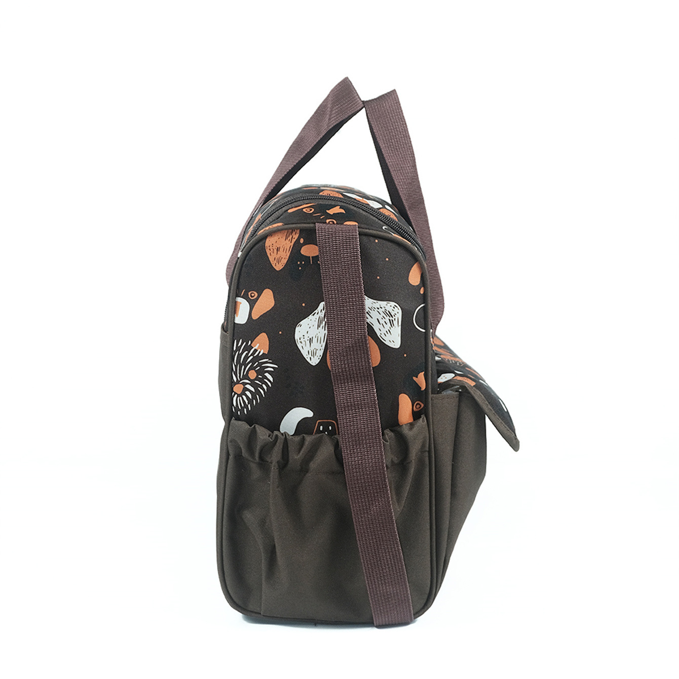 新款時尚動物印花單肩媽咪包多功能大容量斜跨母嬰包手提尿布包