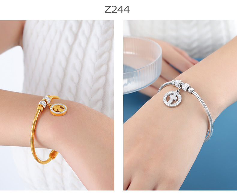 Pendant Bracelet Set Magnetic Attraction Titanium Steel Bangles_voghion.com
