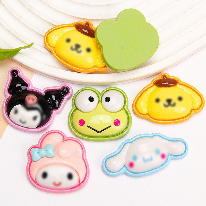Large cartoon glossy animal head diy cream glue hairpin accessories mobile phone bracket refrigerator patch material