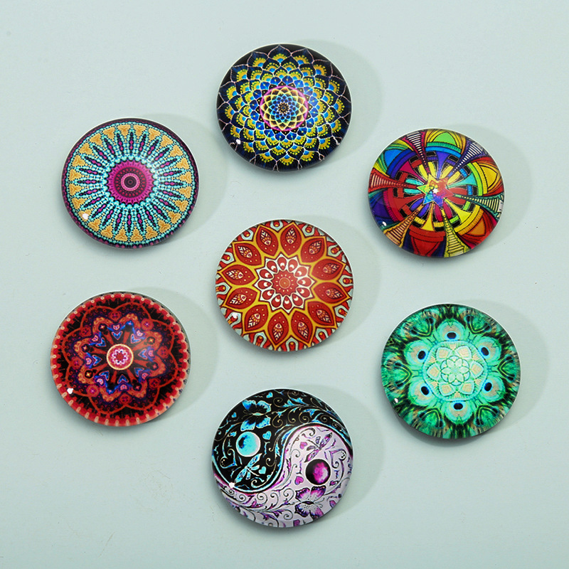 11g Weight Synthetic Resin Material Geometric Pattern Fashion Style Fashion Creative Mandala Crystal Glass Multi-style Refridgerator Magnets Wholesale 2