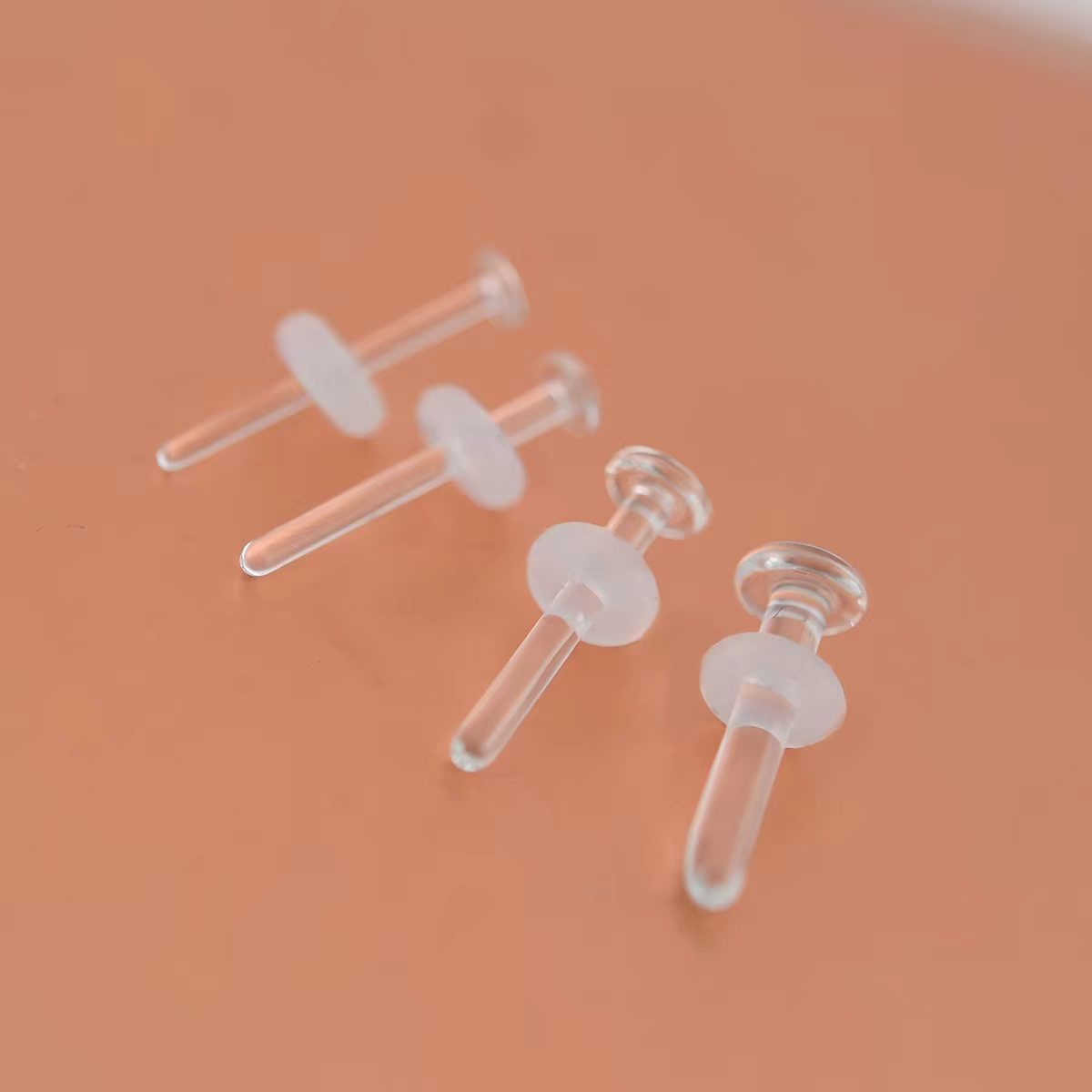 Transparent Invisible Lead-Free Glass Nose Studs and Glass Ear Studs