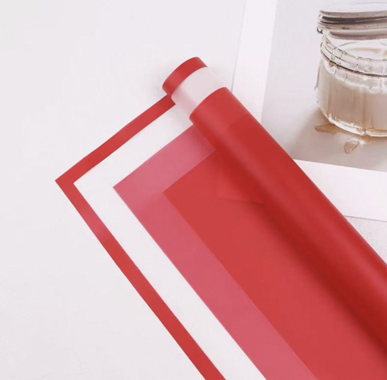 Borde dorado película de gelatina impermeable papel mate flor papel de embalaje ramo floral Día DE LA Madre material de papel de embalaje al por mayor