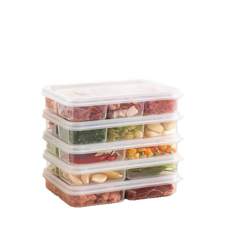 食品グレードの鮮度保持収納ボックス、蓋付き野菜冷凍庫、肉冷蔵庫、食品コンパートメント鮮度保持ボックス、4コンパートメント、6コンパートメントボックス|undefined
