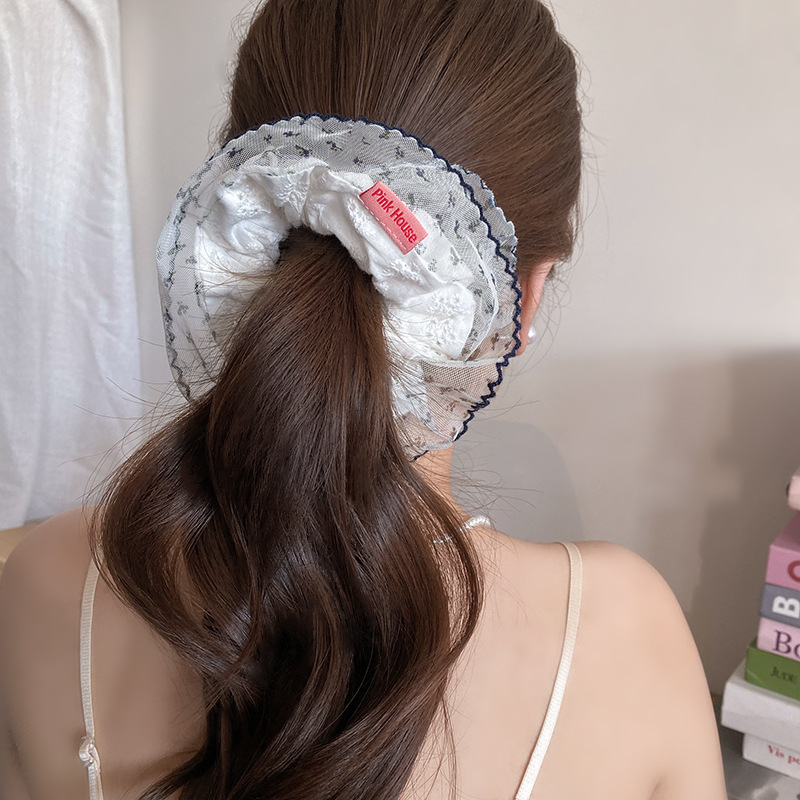 encaje coreano plegado anillo de cabello de intestino para mujeres 2025 nuevo estilo de cabello de alta calidad cuerdas de cabello super grandes adornos para el cabello