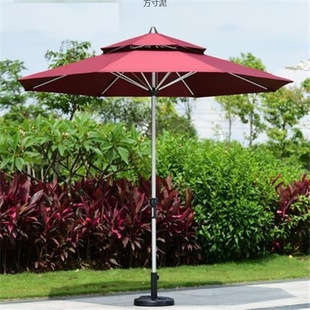 Outdoor Central Column Umbrella Home Balcony Leisure Courtyard Beach Umbrella Straight Pole Hand-Cranked Advertising Night Market Stall Large Umbrella Wholesale