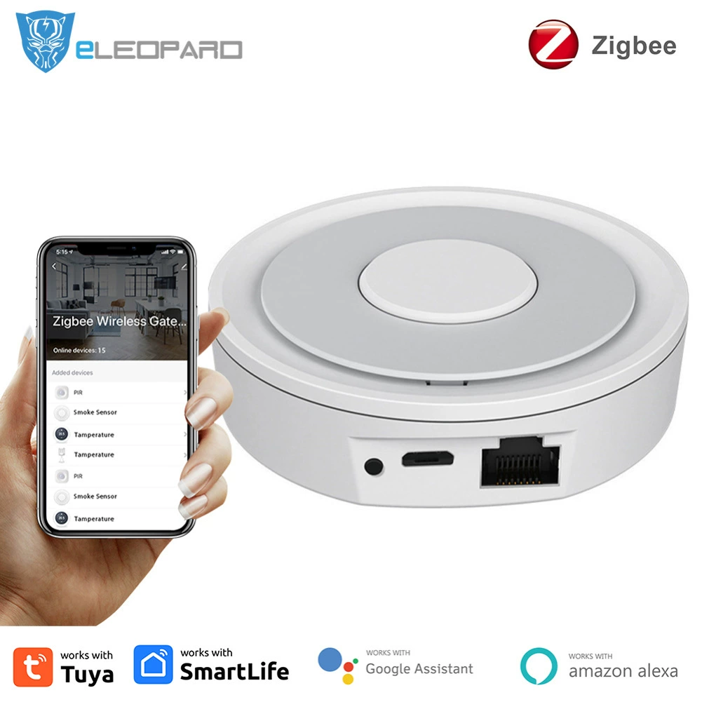 Беспроводной шлюз Tuya для умного дома ZigBee, круглый приложение, дистанционное управление, проводной хост для умного дома