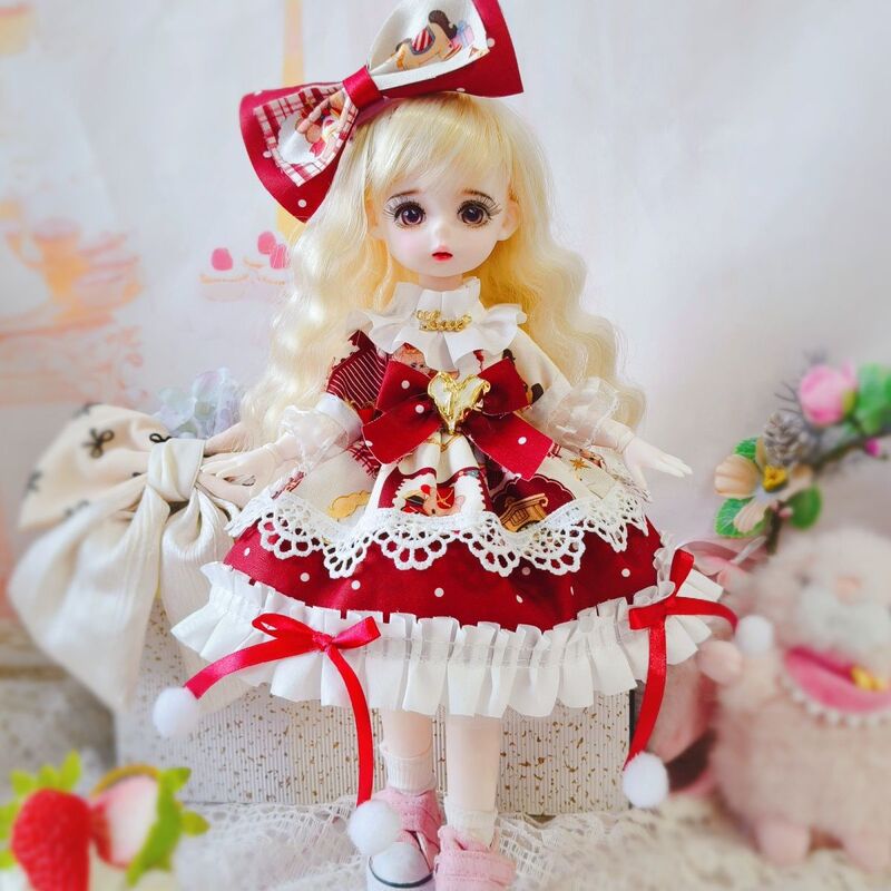 30cm Doll Clothes Set Skirt Christmas Clothes 6 Points Bjd Dress up Little Princess Play House Dress up Baby Clothes 30cm Doll Clothes Set Skirt Christmas Clothes 6 Points Bjd Dress up Little Princess Play House Dress up Baby Clothes