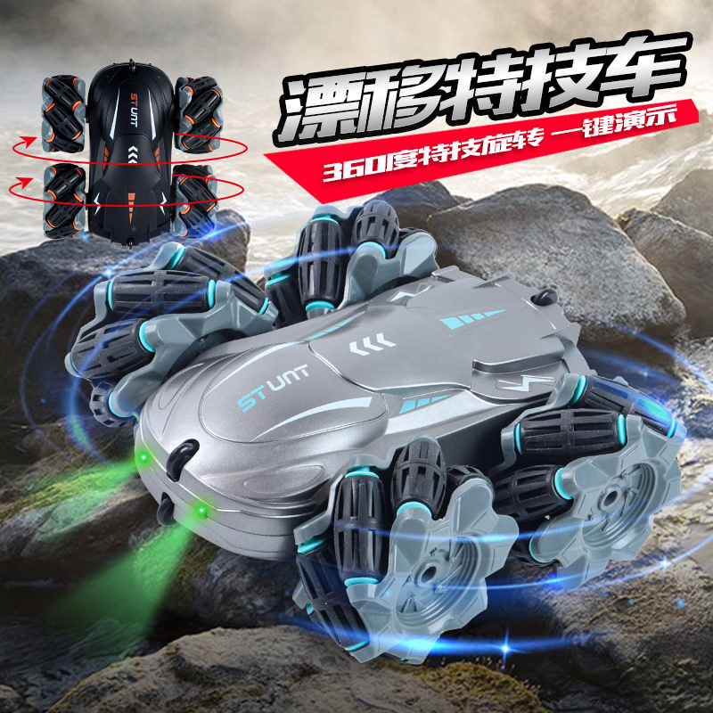 Coche teledirigido 2.4G RC 4x4 – coche de acrobacias, doble cara, drift y todoterreno para niños