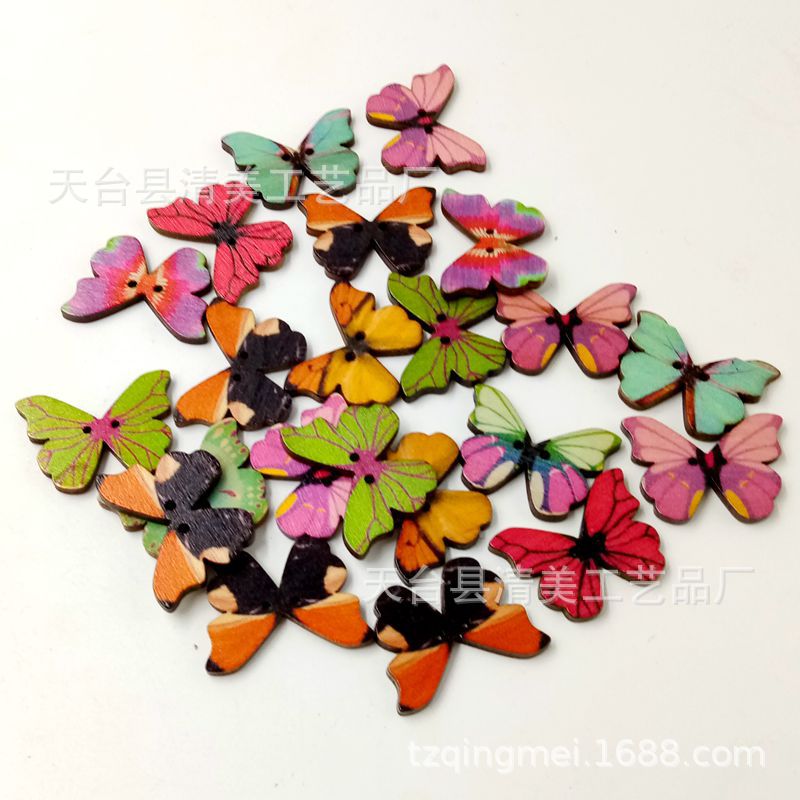 Amazon especial mariposa botón de madera retro hecho a mano mariposa botón mariposa hebilla 50 unidades un paquete