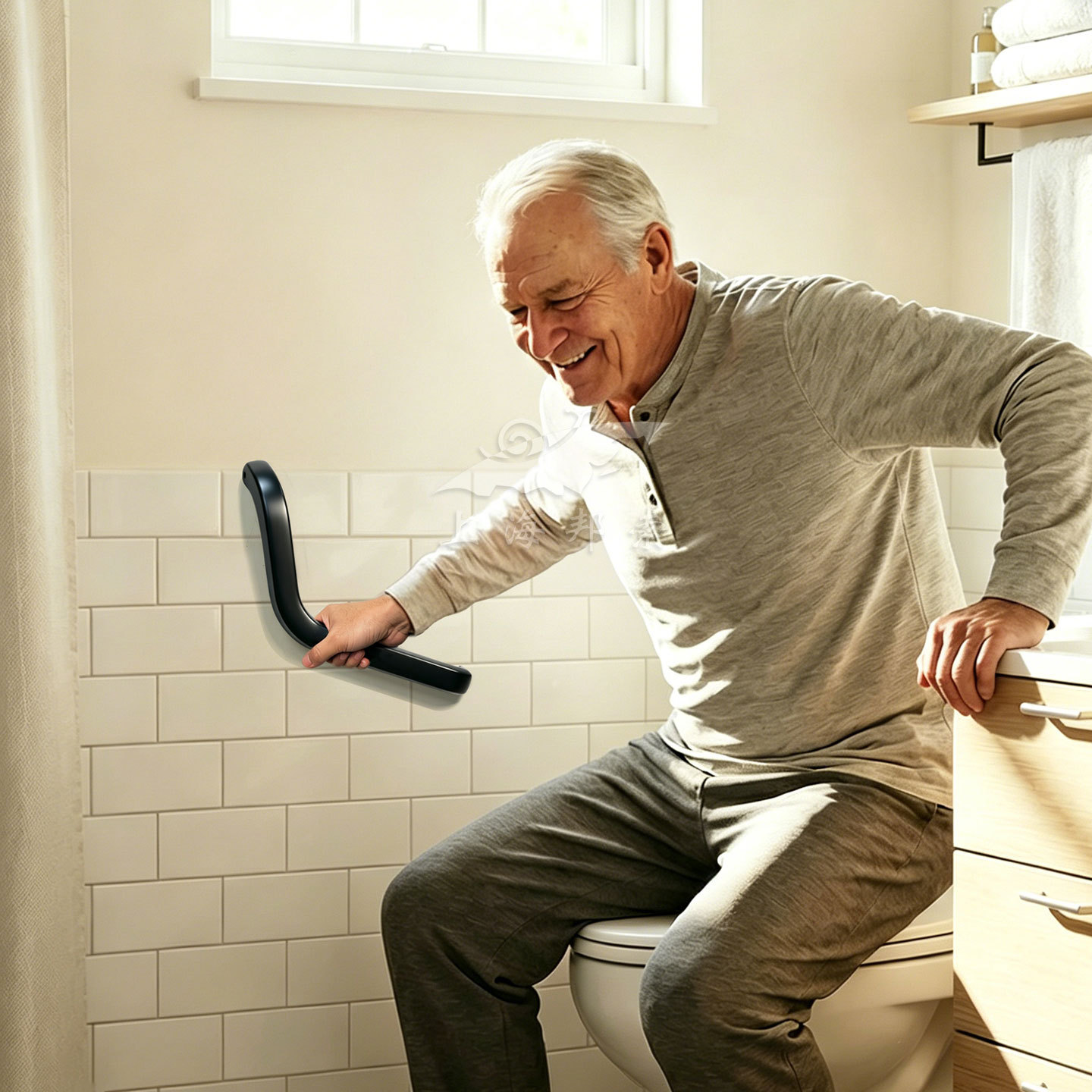 Rv L-Shaped Aluminum Alloy Handrail, Assist Handle for Getting in and Out, Safety Handle for the Interior Bathroom Bsl706-1