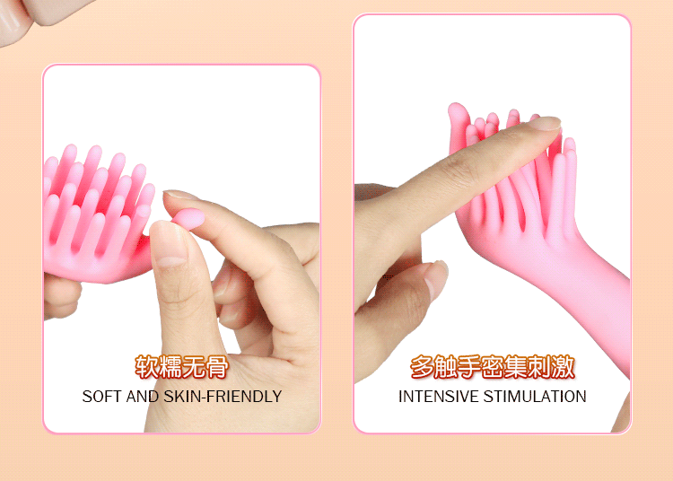 Touch-Vibrating Wand Massager, Silicone Body, Button Control, Pink — detail image 6