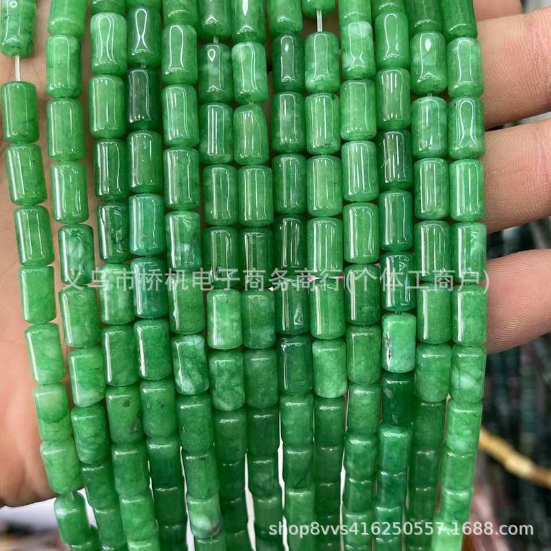 水晶原石6×10mm圆柱天然虎石粉晶DIY饰品配件跨境直播热卖|undefined