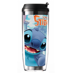 Stitch Cup Amazon New Arrival Cartoon Accessories Cute Plastic Straw Cup Coffee Milk Tea Cup Insulated Cup
