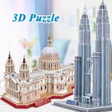 3D Puzzle Paper Kids World Famous City Building Model Urban