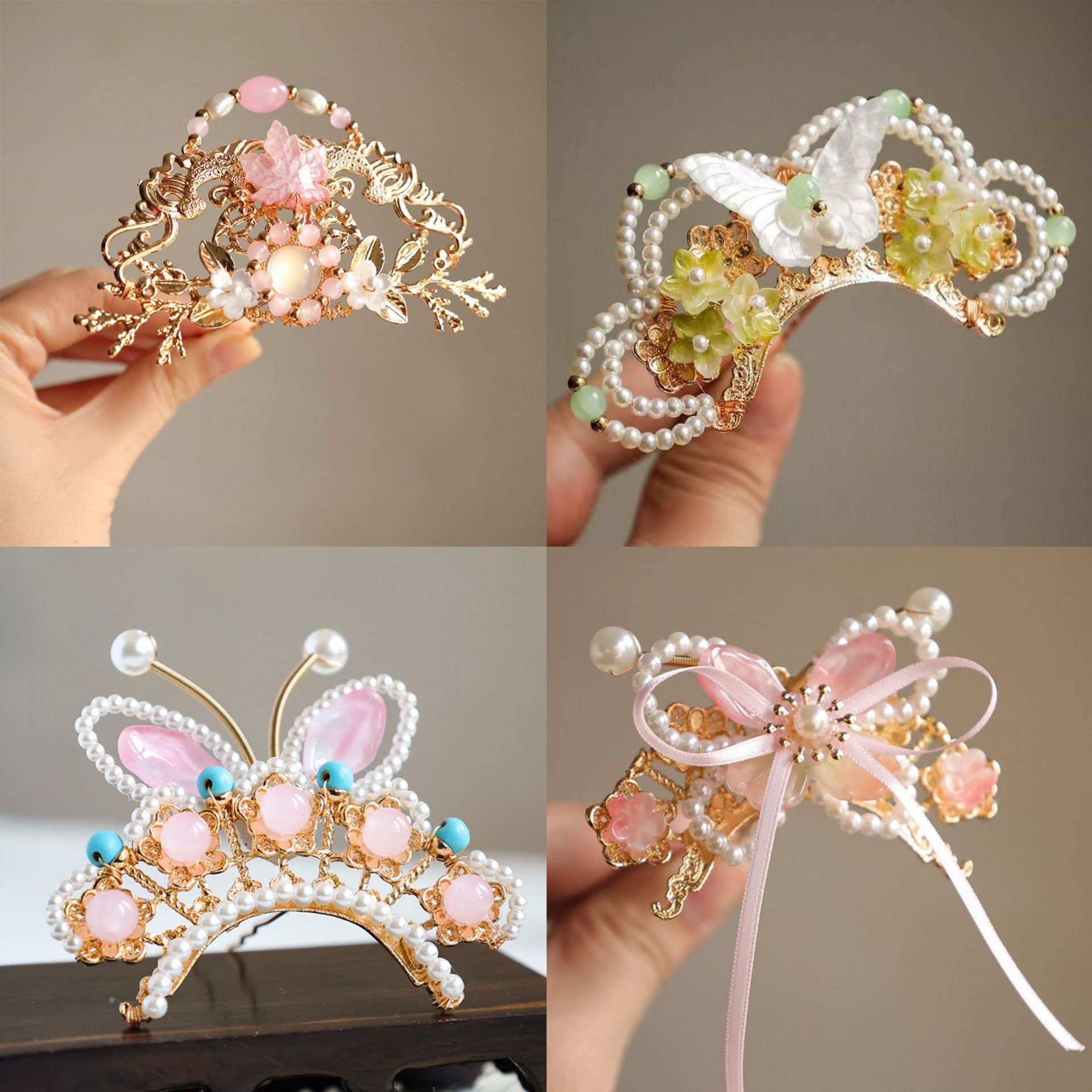 Ancient Style Hanfu, Tang-Style Sweet and Fairy-Like Hair Crown, Versatile Ancient Costume Headpiece, Song-Style Headgear, Chinese Style Children's Hair Accessories